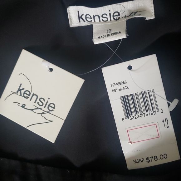 Kensie Black Mini Skirt With Mesh - Picture 8 of 10